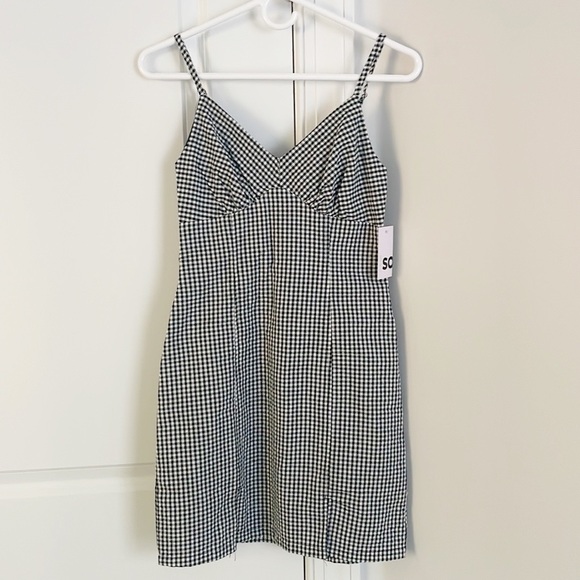 Kohls SO Juniors Double Slit Gingham Mini Dress Size 1 - Picture 2 of 6